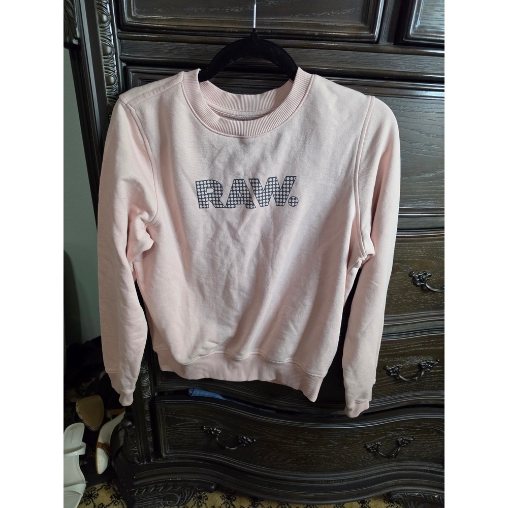 G-Star Raw Anglaise GR R SW WMN Sweatshirt Peach Pink Graphic Pullover M